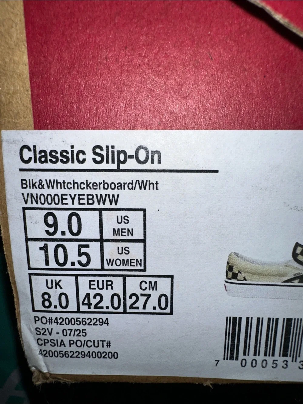 Vans Checkerboard Slip-On in Black and White